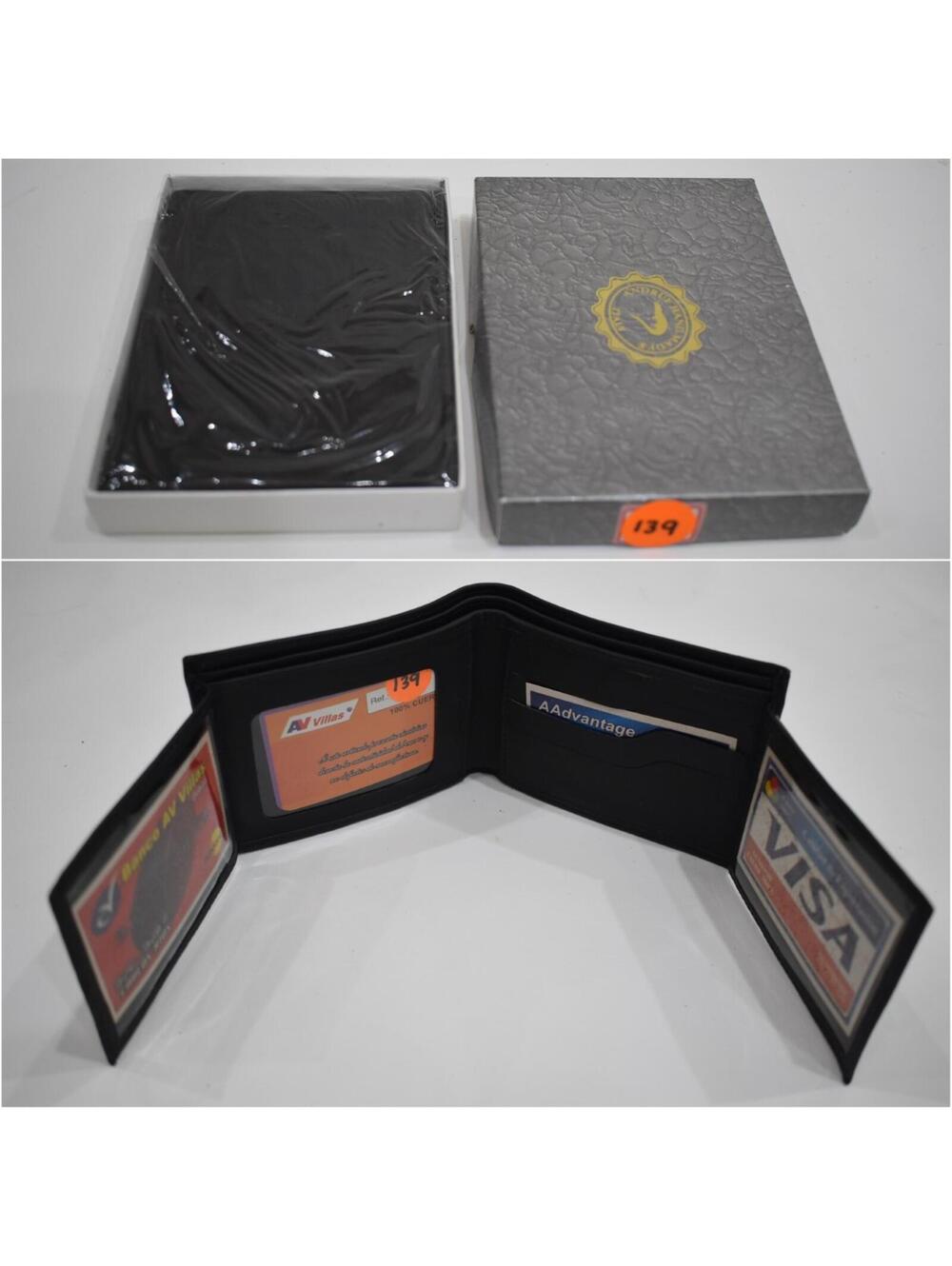 Andrue Handmade Italian Leather Crocodile Pressed Men Male Bifold Wallet 139
